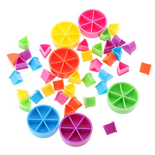 Gazechimp 84 Pedazos de Trivial Pursuit Juego Piezas Pie Wedges para Matemáticas Fracciones Multicolor