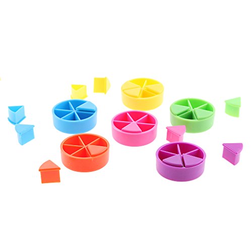 Gazechimp 84 Pedazos de Trivial Pursuit Juego Piezas Pie Wedges para Matemáticas Fracciones Multicolor