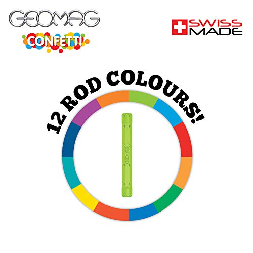 Geomag Confetti Construcciones magnéticas y juegos educativos, 127 piezas (354), Multicolor