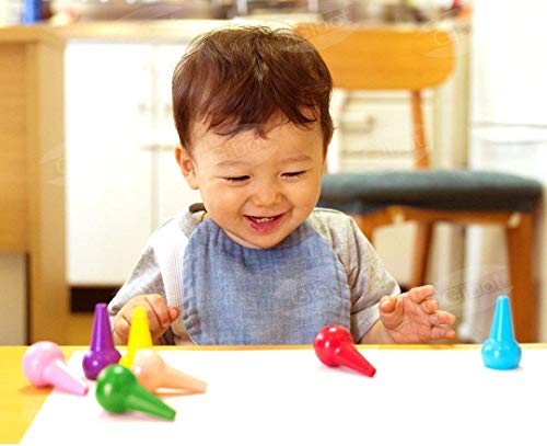Gibot Lápices de colores para niños, agarre de palma de la mano, surtido de 12 colores, apilables y apto para niños pequeños, producto seguro y no tóxico.