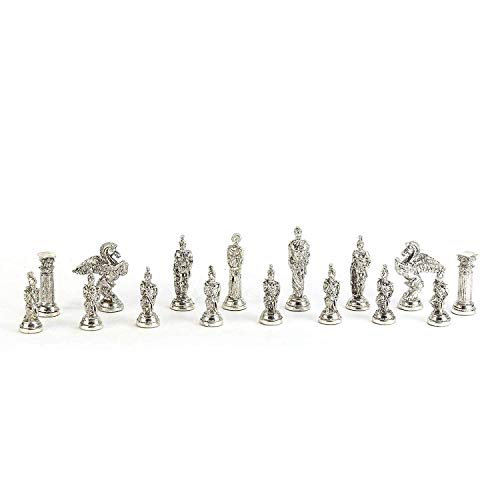 GiftHome (Solo piezas de ajedrez) Figuras mitológicas Pegasus piezas de ajedrez de metal, tamaño grande 3,75 (tablero no incluido).
