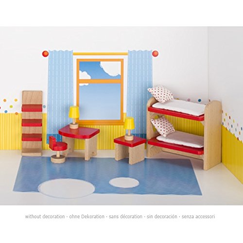 Goki 51719 Accesorio para casa de muñecas Dollhouse Bedroom - Accesorios para Casas de muñecas (Dollhouse Bedroom, Play Dollhouse, Madera,, 3 año(s), 320 g)