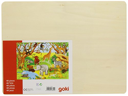 Goki- África Puzzles de Madera, Multicolor (57892)