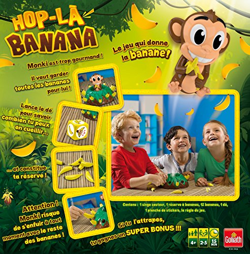 Goliath Hop La Banana - Juego de Mesa, de Habilidad y rapidez, para niños a Partir de 4 años (versión Francesa)