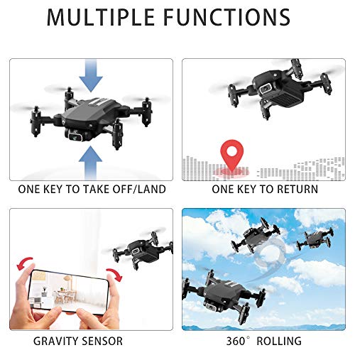 GoolRC LS-MIN Mini Drone con cámara 4K RC Quadcopter 13mins Tiempo de Vuelo 360 ° Flip Gesto Foto Video Pista Vuelo Altitud Control de Retención Remoto sin Cabeza Drone para Niños Adultos 3 Batería