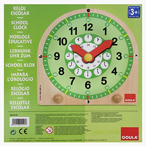 Goula- Learning Clock ED-Reloj Escolar, Multicolor, 3+ (Diset 55125) , color/modelo surtido