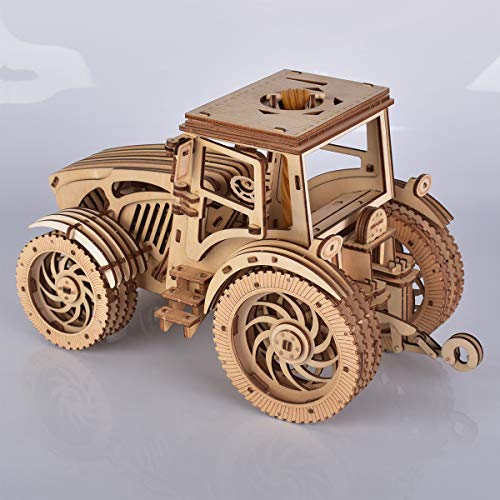 GuDoQi Puzzle 3D Madera, Maqueta de Tractor Madera para Montar, Rompecabezas Madera 3D para Construir, Kit de Manualidades DIY, Juguete de Montaje, Pasatiempos para Adultos
