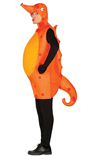 Guirca- Disfraz adulto caballito de mar, Color arancio, Talla 52-54 (84345.0)