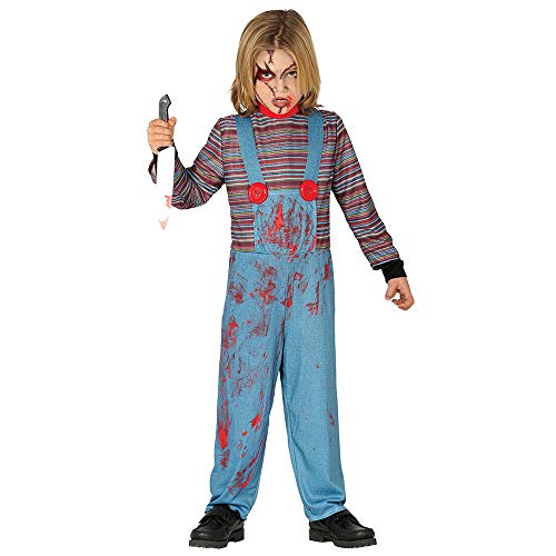 Guirca - Disfraz Chuckie para niño de 10/12 años, color azul y rojo, de 10 a 12, 87800.