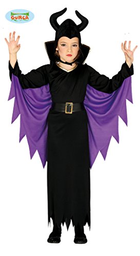 Guirca - Disfraz de Reina Maléfica para niña de 5/6 años, color negro y morado, de 5 a 6, 87718.