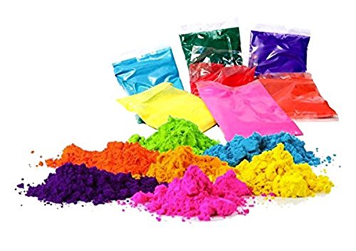 Gulal Holi - Polvo de colores en polvo, paquete de 4, 100 g cada uno, colores para festivales por OMG DEAL