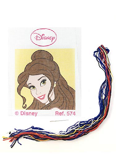Haberdashery Online Kit Medio Punto para niños, 18 x 15 cms. Colección Princesas Disney -Bella Modelo 574
