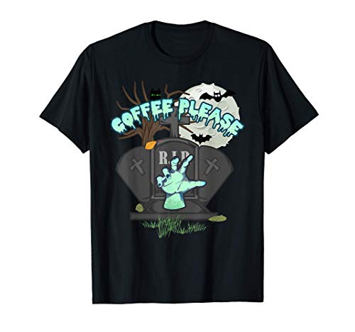 Halloween - Café por favor - la mano fuera de la tumba Camiseta