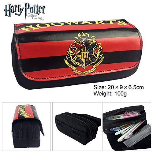Harry Potter Estuche Escolar de Gran Capacidad, Bolsa de Lápiz Portable Estuche Organizador de Material Papelería con Cremallera Doble para Estudiantes en Escuela y Empleados en Oficina