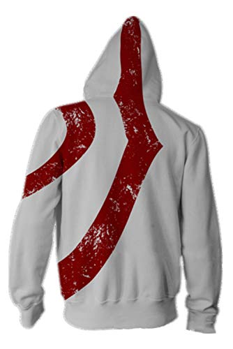 Harrypetter Kratos - Disfraz de cosplay para adultos, diseño de guerra con texto en inglés "War God", color negro y blanco
