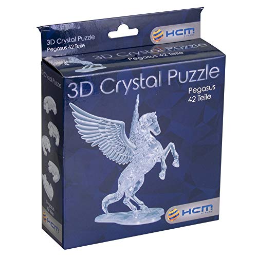 HCM Kinzel-59183 Puzzle 3D Crystal – Pegaso – Juguete Educativo para niños, Color Transparente (59183)