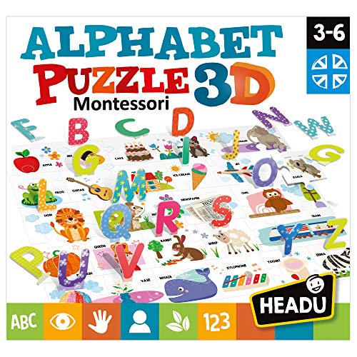 Headu- Montessori Alphabet Puzzle 3D (IT20973)