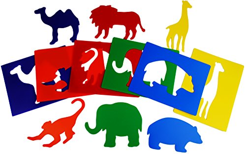 HenBea- plantillas con formas de animales del zoo, Multicolor (756) , color/modelo surtido