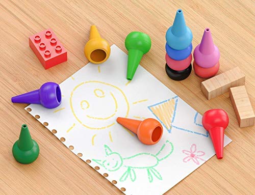 HENMI Crayones para niños pequeños, crayones para Dedos de 12 Colores no tóxicos Crayones para niños, crayones de Pintura de empuñadura de Palma Lavables y más fáciles para niños.