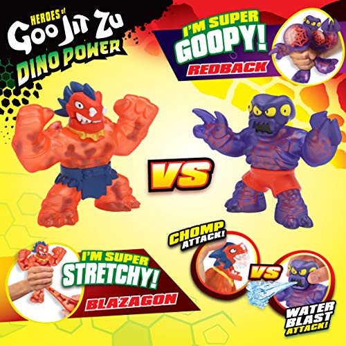Heroes of Goo Jit Zu Dino Power Versus Pack - 2 Action Figures - Volcanic Rumble - Blazagon Vs Redback