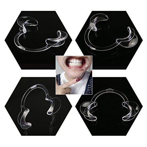 HMILYDYK - Boquillas de repuesto en forma de C, retractores de mejillas para juego de desafío o odontología – Abreboca dental transparente, 15 unidades, tamaño M (120 x 80 x 20 mm)