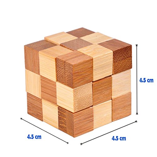 Holzsammlung 9 Piezas Cubo 3D Rompecabezas Madera Kong Ming Puzzle Bloqueo IQ Juguete Educativo para Niños Adultos #23