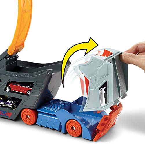 Hot Wheels Camión Looping acrobático, accesorios para pistas de coches de juguetes (Mattel GCK38)
