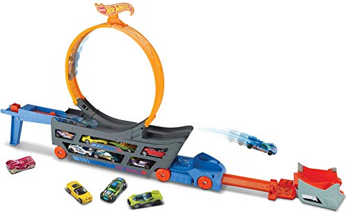 Hot Wheels Camión Looping acrobático, accesorios para pistas de coches de juguetes (Mattel GCK38)