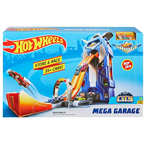 Hot Wheels - Supergaraje, garaje para coches de juguete (Mattel GWT34), Embalaje sostenible