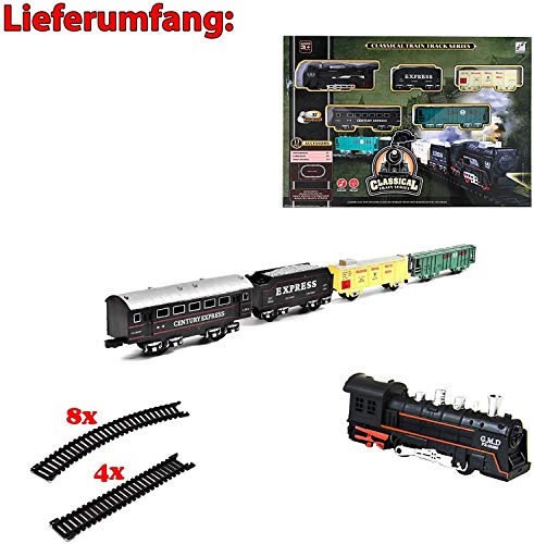 HSP Himoto Ferrocarril eléctrico de Navidad Santa Claus Starter Set tren, vapor, simulación de sonido, maqueta de locomotora, juego completo, incluye accesorios