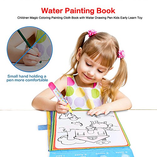 Hztyyier Libro magico Agua con Manual de Dibujo y Pluma de Color mágico a Base de Agua para niños Early Learn Pintura Toy