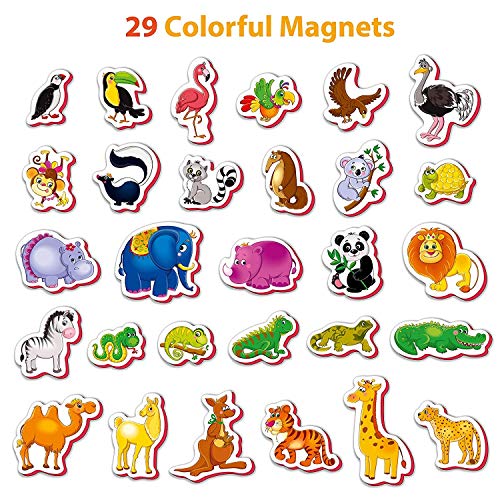 Imanes nevera para niños Animales Zoo 29 pcs - Magneticos para niños Imanes juegos magneticos niños- Juegos niños 2 años educativos Animales para niños Animales juguetes niños 2 años