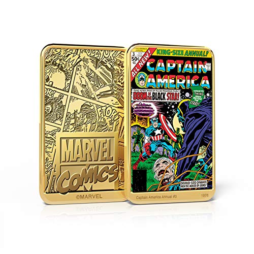 IMPACTO COLECCIONABLES Marvel Comics Capitán América, Lingote bañado en Oro 24 Quilates - 'The Thing from The Black Hole Star' #3