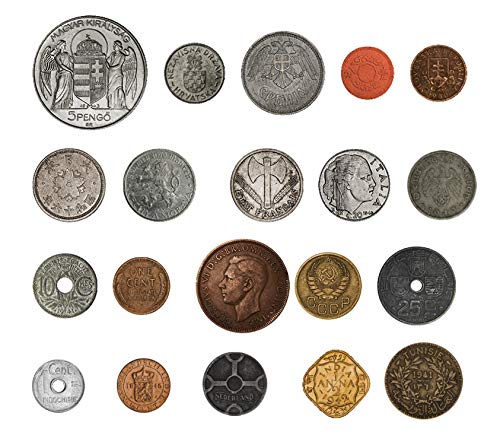 IMPACTO COLECCIONABLES Monedas Antiguas - 20 Monedas, Colección Segunda Guerra Mundial 1939-1945