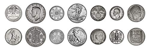 IMPACTO COLECCIONABLES Monedas Antiguas - 7 Monedas en Plata, Colección Segunda Guerra Mundial 1939-1945