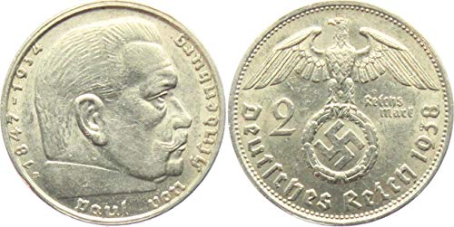 IMPACTO COLECCIONABLES Monedas Antiguas - Alemania, 2 Marcos 1934. La Plata del Tercer Reich