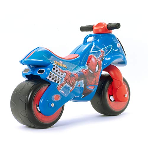 INJUSA - Marvel Moto Correpasillos Neox Spiderman para Bebés de 18 Meses con Decoración Permanente IML y Asa de Transporte, color azul y rojo, 27.7 x 21.1 x 19.3 (19060)