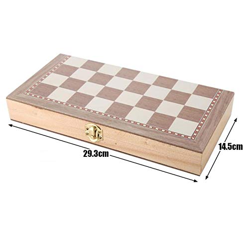 iPobie 3 en 1 Tablero de ajedrez Juego de Ajedrez, Magnético con Ajedrez,Verificadores,Backgammon para niños y Adulto Portátil de Tablero Plegable para Niños y Adultos29.3 * 29cm