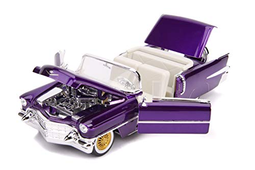 Jada 30985 Hollywood Rides 1:24 Elvis Presley 1956 Cadillac Eldorado con Figura, Morado