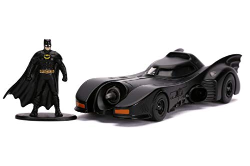 Jada - Coche Batmóvil de la Película Batman de 1989, Escala 1:32, con Figura de Batman, Fabricado en Metal de Calidad Fundido a Presión, para Niños a Partir de 8 Años