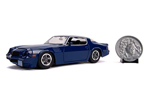 Jada- Stranger Things Coche Chevy Camaro Metal 1979 Z28 con Moneda 1:24 coleccionismo, Color Azul (253255002)