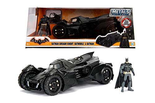 Jada Toys 253215004 Arkham Knight Batmobile - Coche de Juguete con Puertas abatibles (Incluye Figura de Batman, Escala 1:24), Color Negro