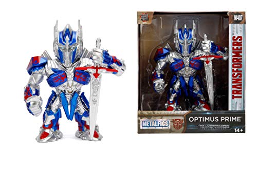Jada Toys Transformers Optimus Prime 253111002 - Figura Coleccionable (10 cm), Color Plateado y Azul