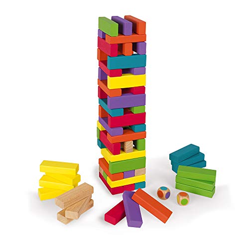 Janod-J02012 Torre De Color Equilibloc, Multicolor (J02012)