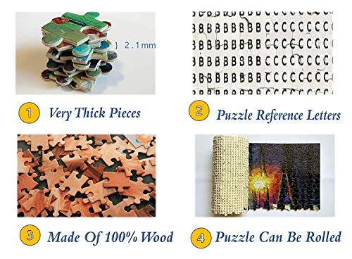 Jigsaw Puzzle, 1500 Piezas Rompecabezas de Juguete, Juegos de Rompecabezas para la Familia,Puzzle de Madera de 1500 PiezasÁrbol solitario al atardecer