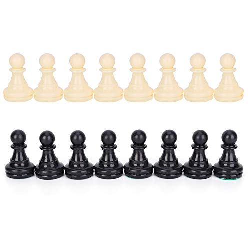 Juego de ajedrez Juego de Piezas de ajedrez de plástico Blanco y Negro para Piezas de ajedrez internacionales estándar 32 Piezas de ajedrez de Torneo de reemplazo(77mm)