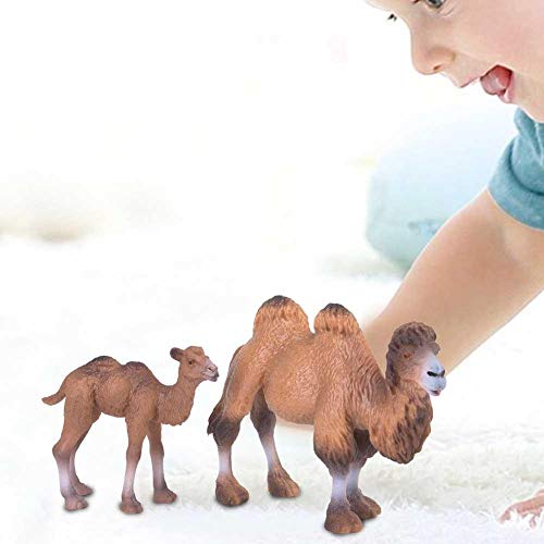 Juego de figuras de juguetes de camello de 2 piezas, juguetes de modelo de animales salvajes, figuras de animales del mundo de la vida silvestre, decoración del hogar, juguete educativo para niños