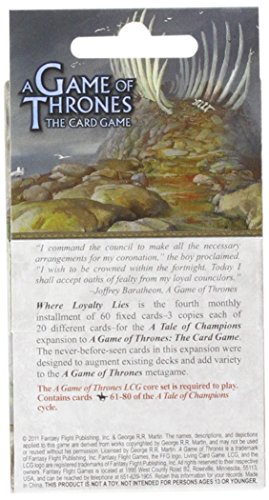 Juego de Tronos Lcg: ¿Dónde Loyalty Lies Capítulo Pack (Living Card Games)