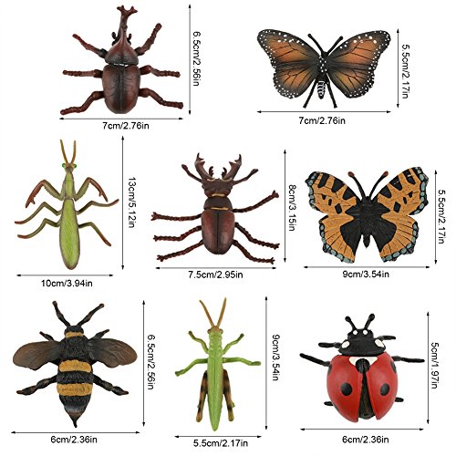Juguete de insectos, 8 Unids/set Mundo Animal Salvaje Figuras Modelo de insectos Modelo de Mariposa Siete Estrellas Mariquita Conjunto Niños Niños Biología Ciencia Juguetes Regalo