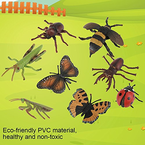 Juguete de insectos, 8 Unids/set Mundo Animal Salvaje Figuras Modelo de insectos Modelo de Mariposa Siete Estrellas Mariquita Conjunto Niños Niños Biología Ciencia Juguetes Regalo